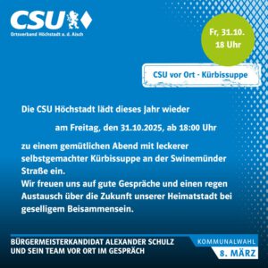 Mehr über den Artikel erfahren CSU vor Ort – Kürbissuppe