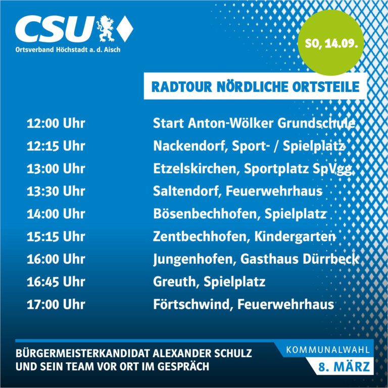 Mehr über den Artikel erfahren Radtour Nördliche Ortsteile