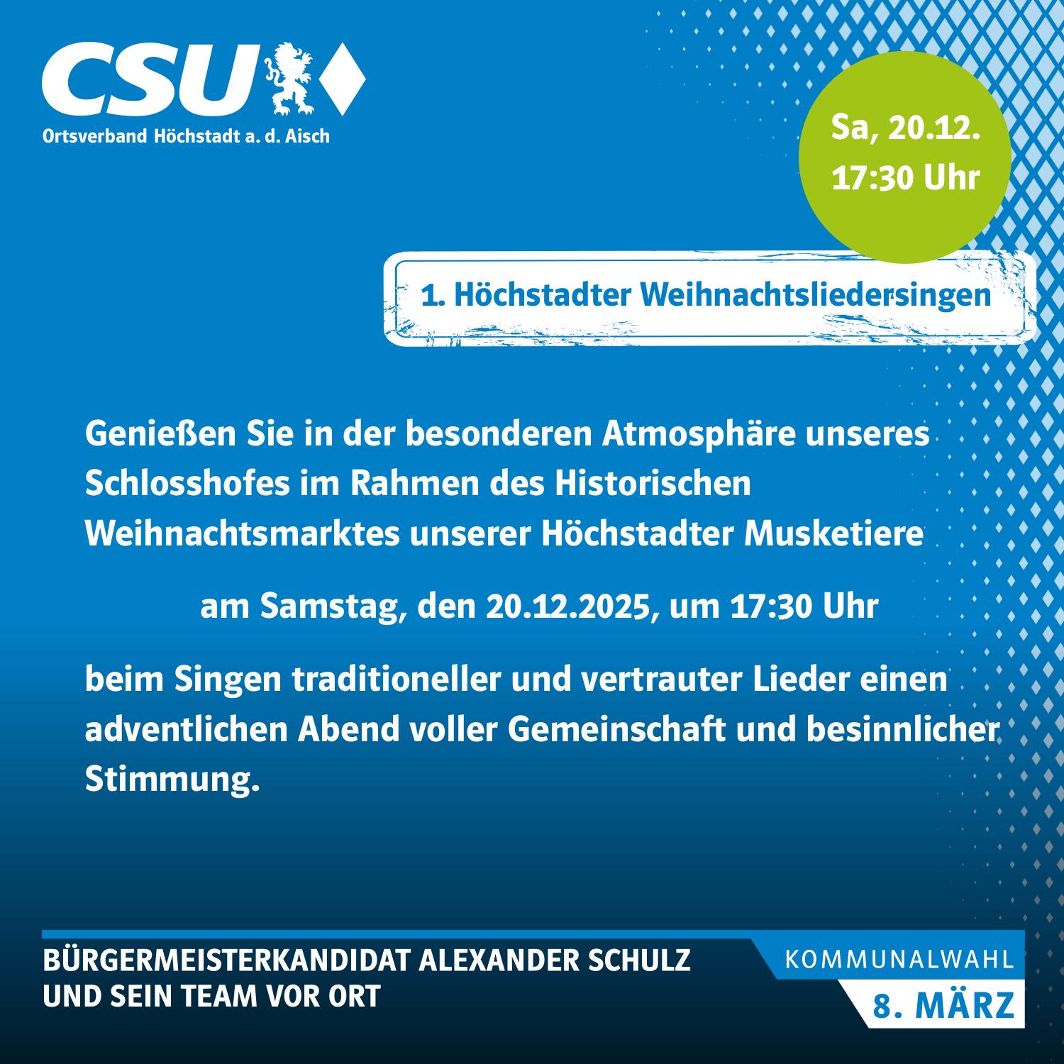 Du betrachtest gerade 1. Höchstadter Weihnachtsliedersingen