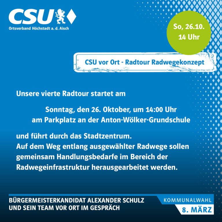 Mehr über den Artikel erfahren CSU vor Ort – Radtour Radwegekonzept