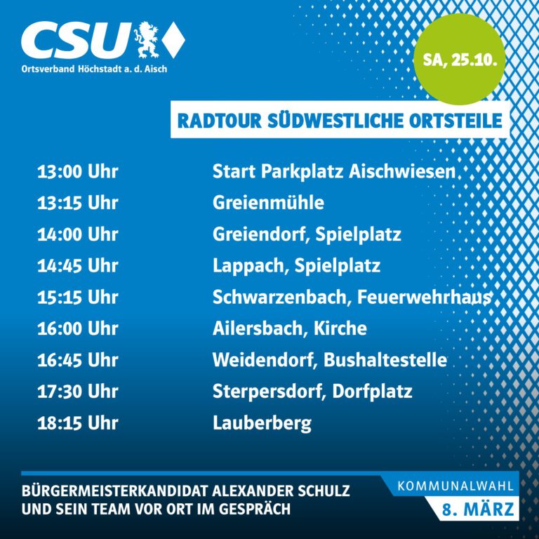 Mehr über den Artikel erfahren Radtour Südwestliche Ortsteile