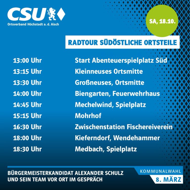 Mehr über den Artikel erfahren Radtour Südöstliche Ortsteile