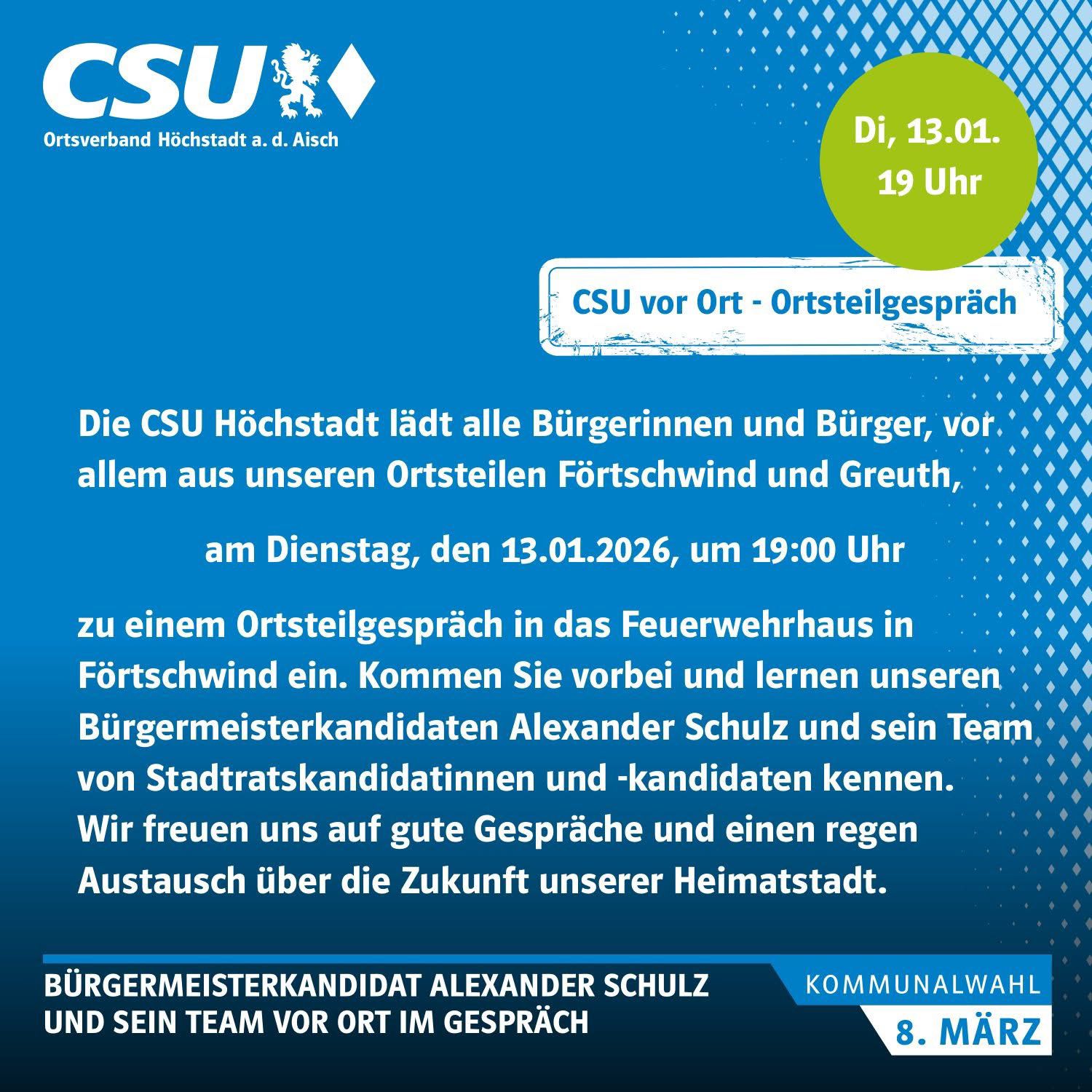 Du betrachtest gerade CSU vor Ort – Greuth und Förtschwind