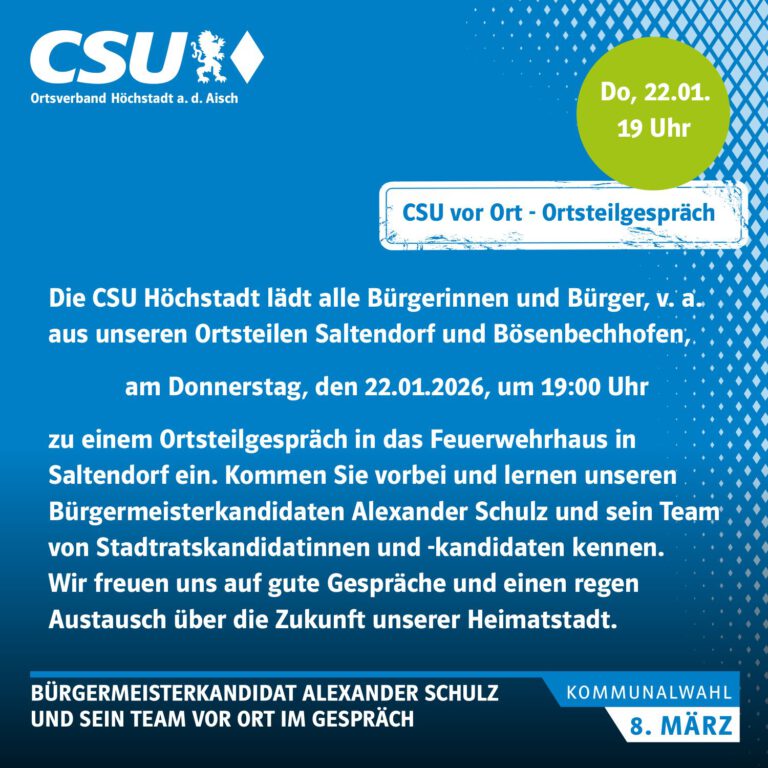 Mehr über den Artikel erfahren CSU vor Ort – Saltendorf und Bösenbechhofen
