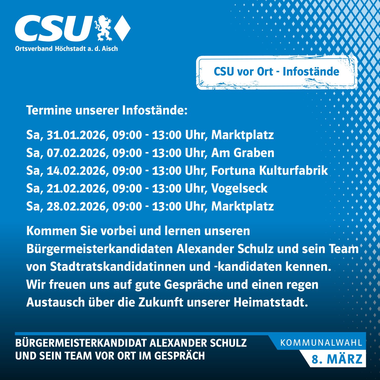 Du betrachtest gerade CSU vor Ort – Infostände