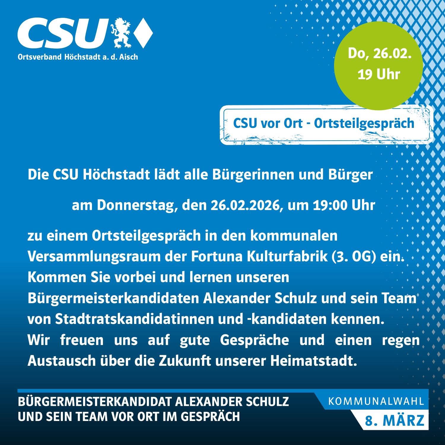 Du betrachtest gerade CSU vor Ort – Ortsteilgespräch